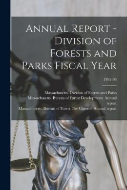Annual Report - Division of Forests and Parks Fiscal Year; 1992-93 cover