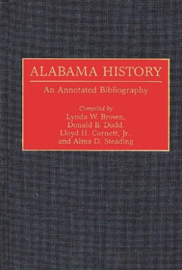 Alabama History: An Annotated Bibliography (Bibliographies of the States of the United States) cover